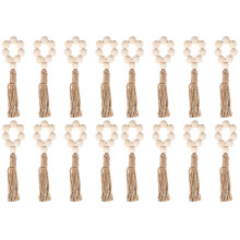 16Pièces Supports Serviette Perles En Bois Pour Soirée Mariage