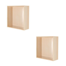 2Pièces Boîtes Cadeau En Bois Beige Avec Fenêtre, Idéal Petits