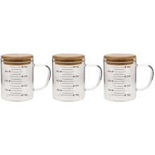 3St Keuken Meetbekers Bamboe Met Voor Dranken En