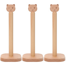 3Pièces Présentoir Papier Vertical En Bois Beige Style Chat Élégant