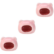 3Pièces Hamster Rose Céramique Avec Design Tête De Chat