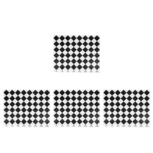 4Pièces Sol Miniature Retro En PU Durable Pour Décor Maison De