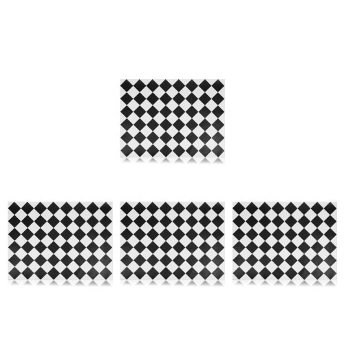 4Pièces Sol Miniature Retro En PU Durable Pour Décor Maison De