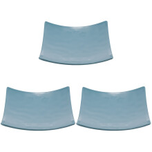 3Pièces Assiettes Carrées Ciel Service Repas Élégantes