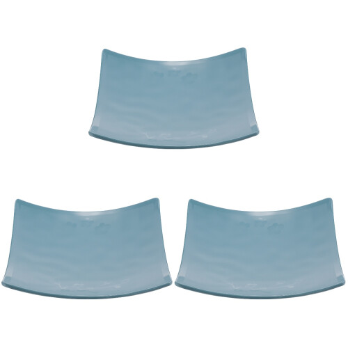 3Pièces Assiettes Carrées Ciel Service Repas Élégantes