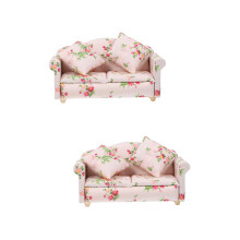 2Pièces Jouet Maison De Mini Bois Et Tissu Coloré