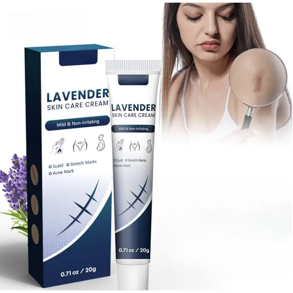 Lavender Skin Care Cream 20g - Scar Repair Cream for Stretch Marks, Acne Scars, and Old Scars, Soothing Lavender Infusion for Skin Recovery