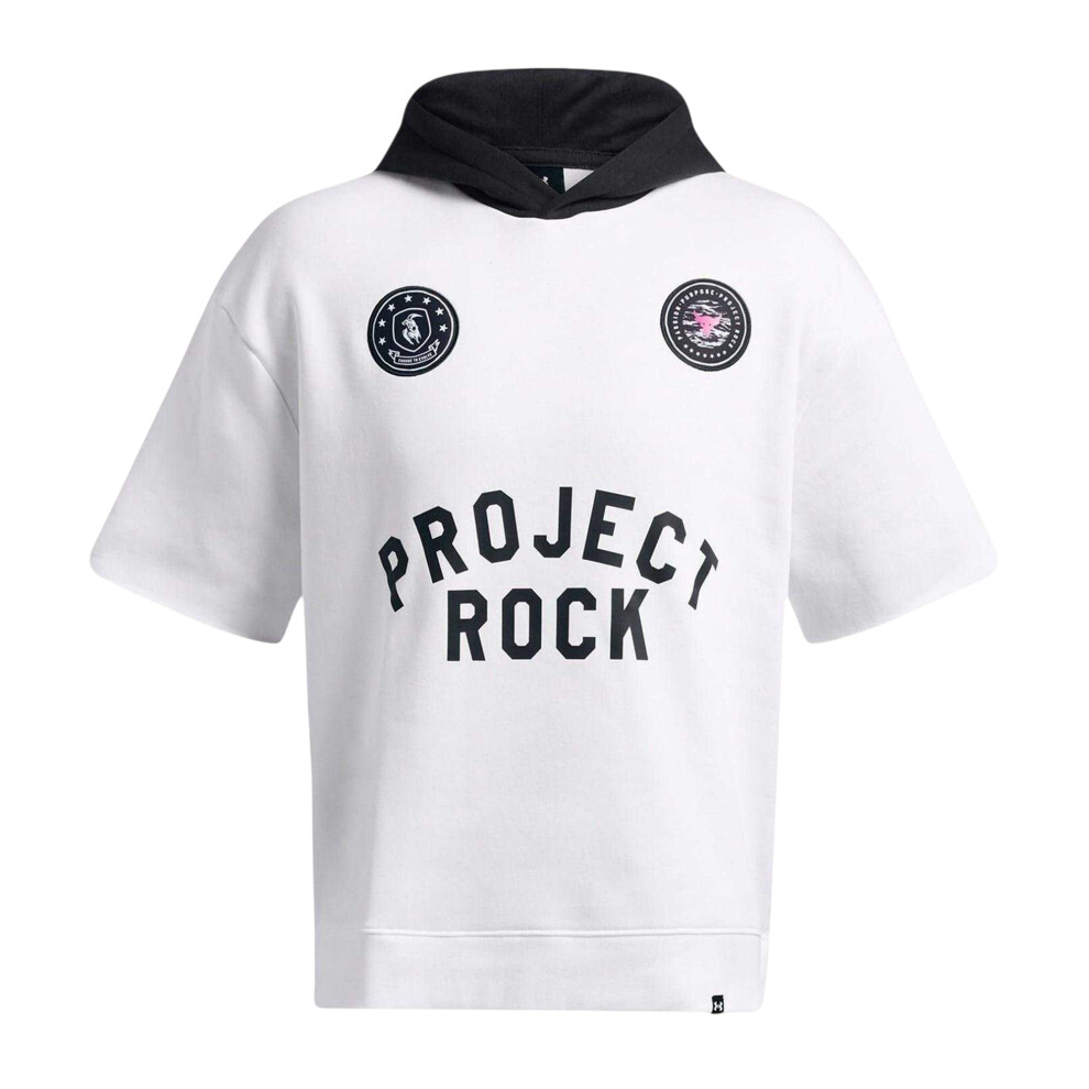 Under Armour (L, White) Mens Project Rock Relaxed Fit Hoodie