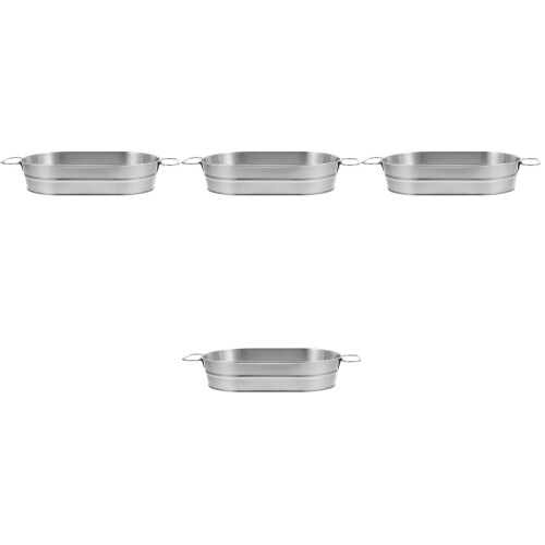 4Pièces Seaux Métalliques Argentés Multiusage Pour Glace Bouteilles 2