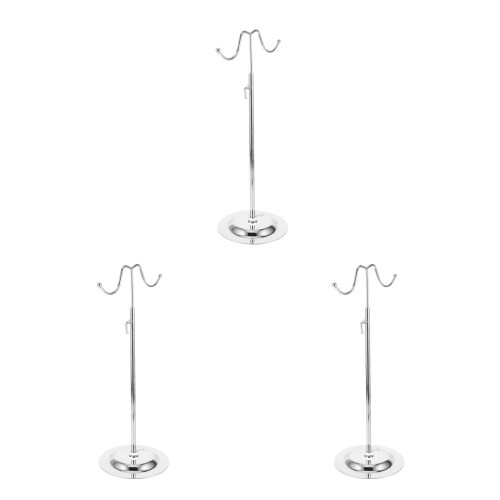 3Pièces Support À Métal Argenté Double Crochets, Hauteur Réglable 2
