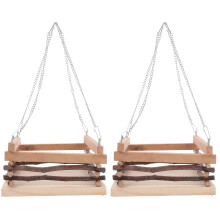 2Pièces Suspendu En Bois Marron Pour Hamsters