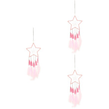 3Pièces Tenture Murale Rose -Rêves Pompons