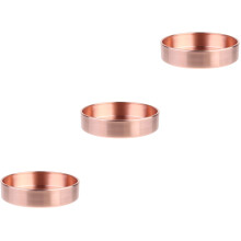 3Pièces Plateau Cuivre Rond Rangement Multifonction Couleur Or