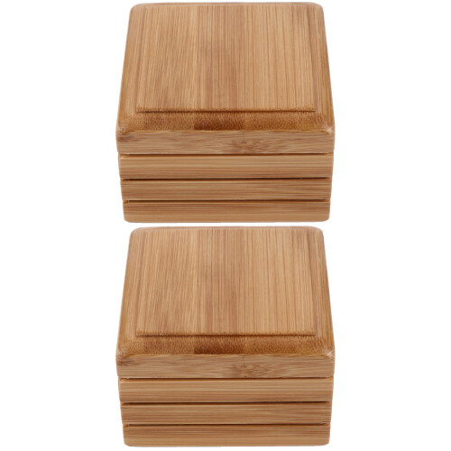 2Pièces Distributeur Bamboo Naturel, Élégant Résistant