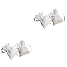 2Pièces De Rangement À Cordon En Lin Pour Cadeaux