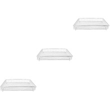 3Pièces Grille Cuisson Refroidissement Panier Cuisine Argenté Robuste