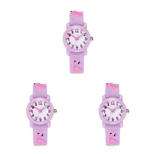 3Pièces Enfants Mode 3D Violet Clair Étanches Motif Flamant