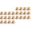 24Pièces Ensemble Poignées Tampon Bois Style Simple Multi 1