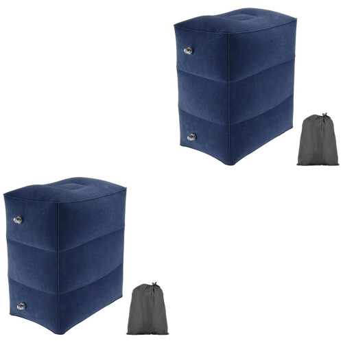 2Pièces Gonflable Ajustable Repose-Pieds Pliant