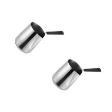 2Pièces À Lait Pour Frothage Stockage Argenté