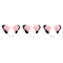 3Pièces -Tête Oreilles Animaux En Peluche Pour