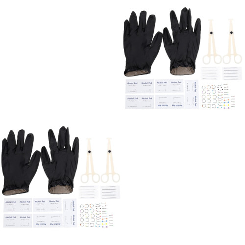 2Ensembles Kit Piercing Nez Acier Et Mode Et Voyage