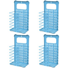 4Pièces Panier À Linge Bleu, Pliable, Grand Volume Pour Extérieur