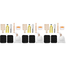 3Sets Mini Bakgereedschap Set Plastic Hout Kleurrijke Huisdecoratie