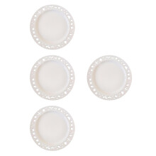 4St Witte Keramische Bordjes Met Reliëf Voor Koffie En Desserts