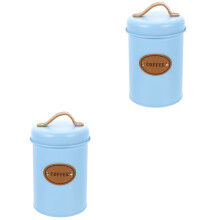 2Pièces Bocal De Rangement Bleu Couvercle Multiusage Cuisine