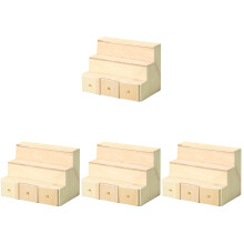 4Pièces Armoire Miniature En Bois Khaki Pour Décoration Enfant