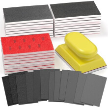 25PCS Sanding Sponge Set 80-3000 Grit, Reusable 3x4 Inch Wet Dry Foam Sanding Blocks for Wood,Furniture, Metal & Drywall