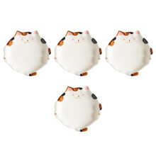 4St Witte Keramische Bordjes Geschikt Voor Snack Salade Dessert