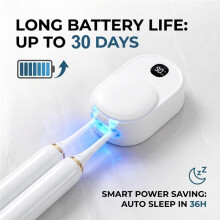UV Toothbrush Holder Wall Mounted for Bathroom, Travel Toothbrush Case Design, with UVA+UVC Light & Fan Drying