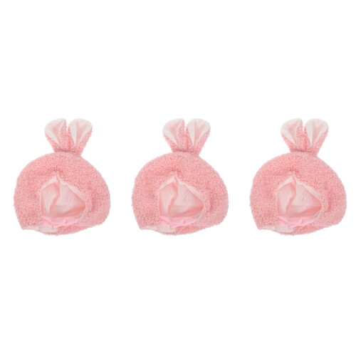 3Pièces Petits Chapeaux Peluche Rose Doux Pour Décoration 2