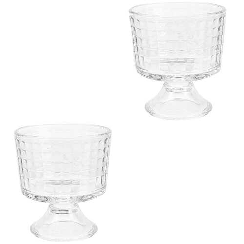 2Pièces Coupes À Pudding Transparentes Verre Résistantes Usage Maison
