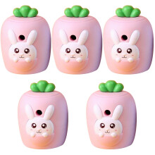 5Pièces Taille-Crayons Manuel Rose Portable Résistant Pour Étudiants
