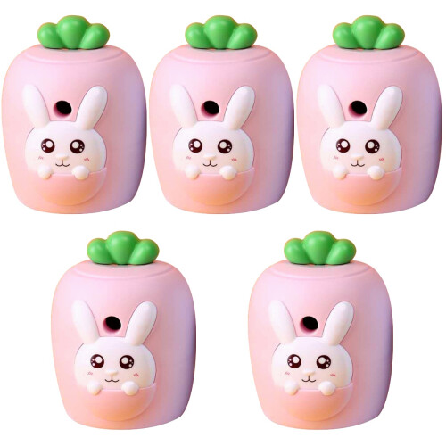 5Pièces Taille-Crayons Manuel Rose Portable Résistant Pour Étudiants