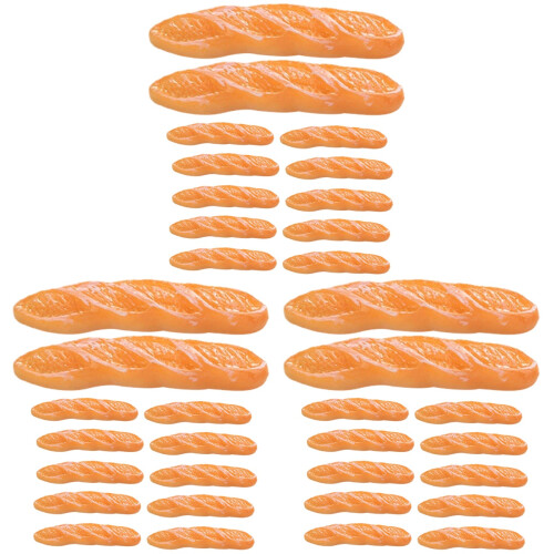 36Pièces Mini Décor Pains Résine Orange Pour Scènes Maison De