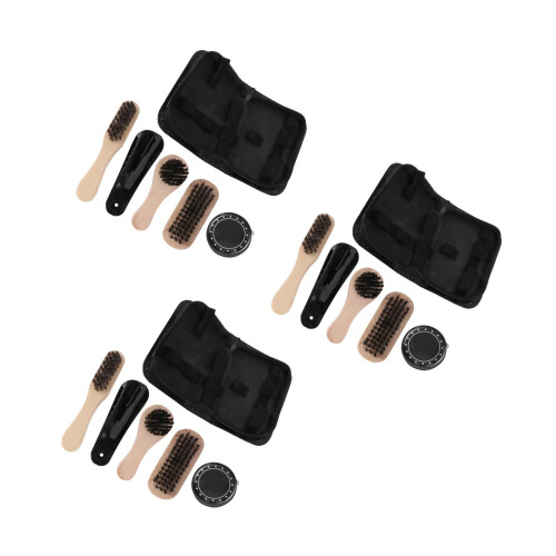 3Pièces Brosse Noir Pour Bottes Et Chaussures