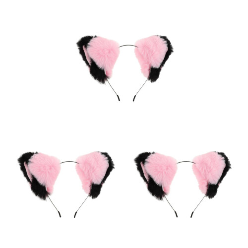3Pièces -Tête Oreilles Animaux En Peluche Pour 2