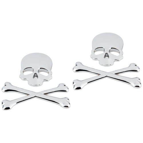 2Pièces Décalcomanie Crâne Argent Métal Pour 3D