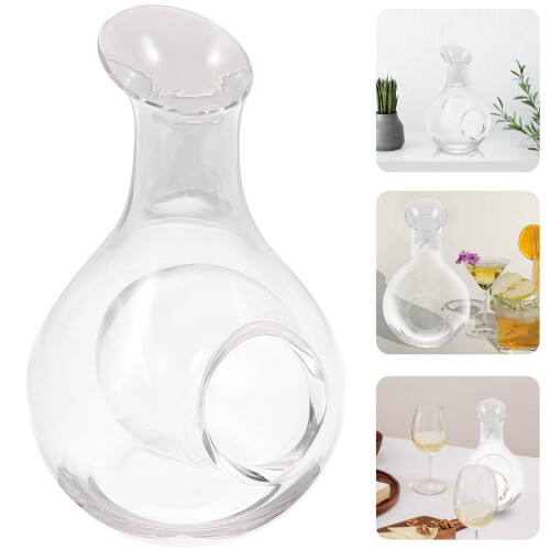 4St Functionele Glazen Wijnkan Transparant Inclining Ice Wijn Decanter 2
