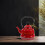 Roter Emaille Kaffeekessel Herdgeeignet Und Robust 3