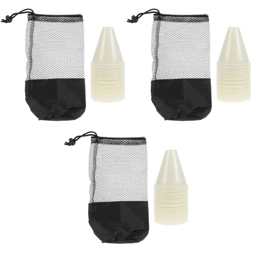3Ensembles Cônes Blancs Pe Anti-Vent Pour Patinage 2