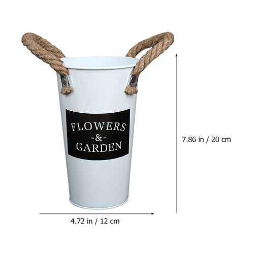 2Pièces Seaux Métal Vintage Pour Fleurs Décor Rusticité 1