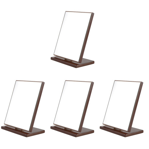 4Pièces Miroir Décoratif Bois Couleur Marron Clair Pour Coiffeuse 1