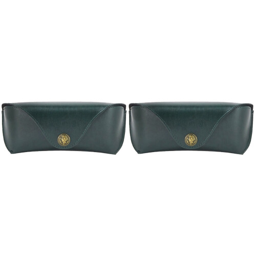 2Pièces Étui Rétro En PU Vert Et Pour Lunettes 2