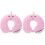 2Pièces Coussin Cervical Rose Pour Voyage 2