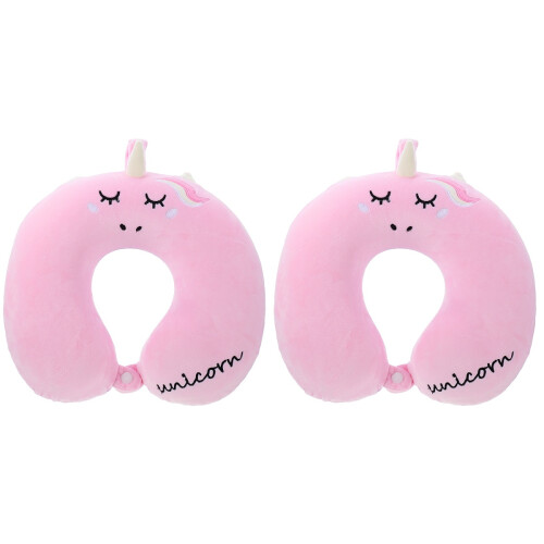 2Pièces Coussin Cervical Rose Pour Voyage 1